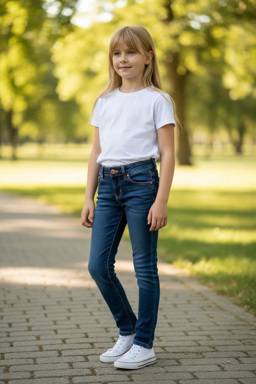 Justice Girls Size 12 Slim Dark Wash Skinny Jeans Stretch Adjustable Waist